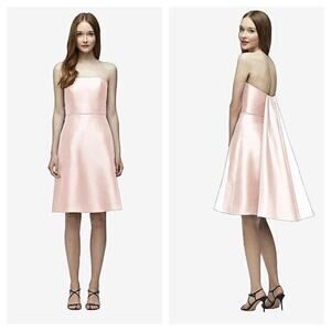 Lela Rose Bridesmaid Pink Strapless Chiffon Mini Dress Size 6 STYLE LR232